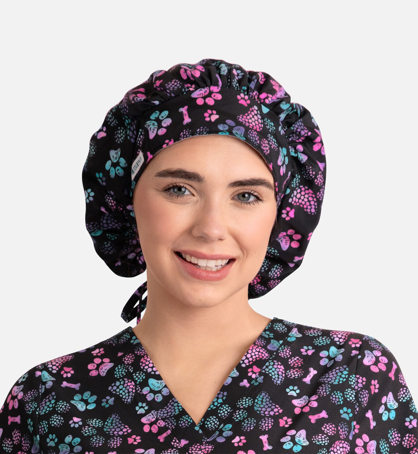 Scrub Caps NC325 Printed Unisex Bouffant Cap Ombre Paws (OMPA)