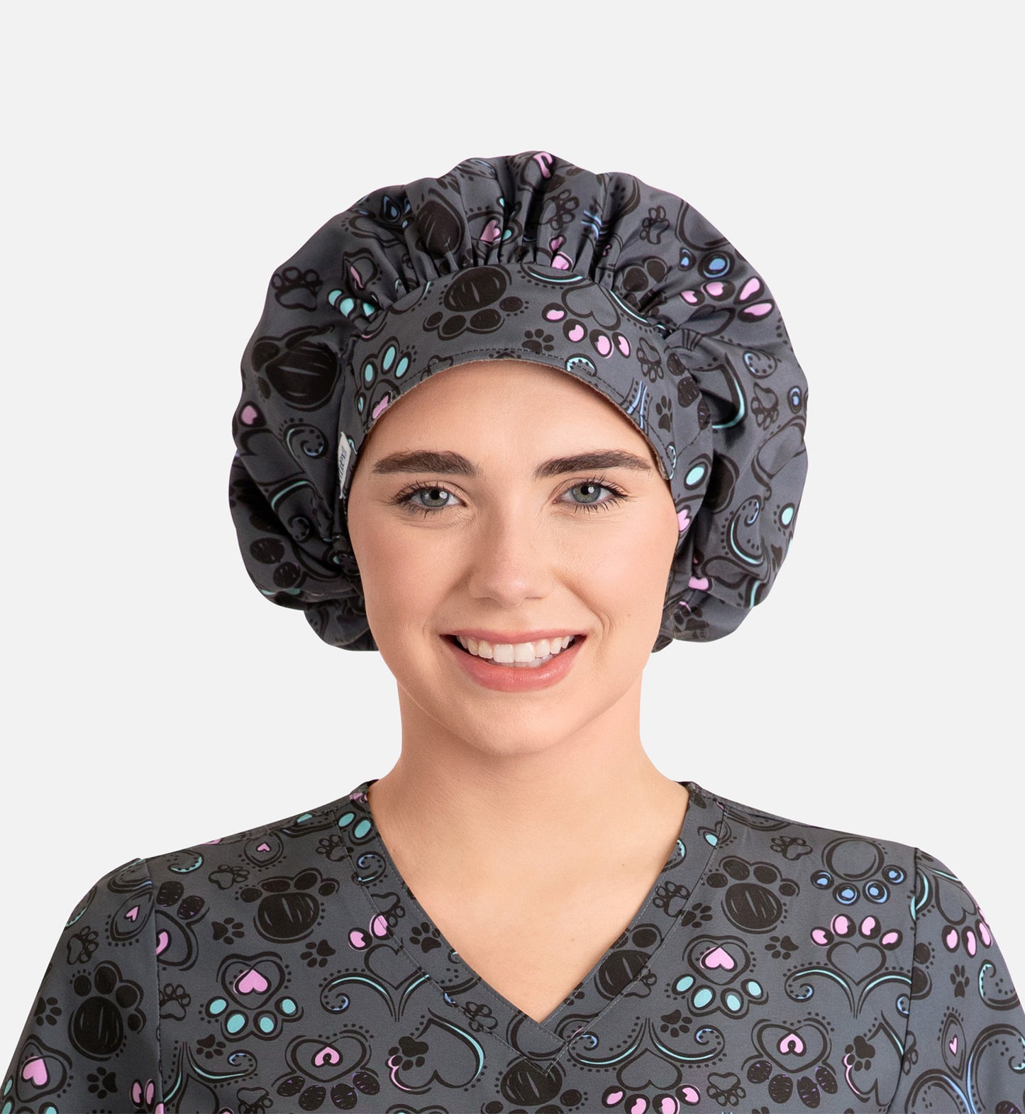 Scrub Cap NC325 Unisex Printed Bouffant Cap Regal Paws