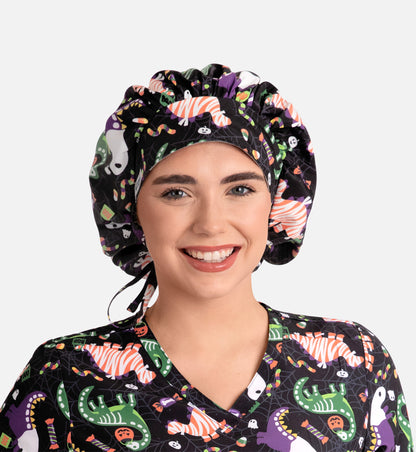 Scrub Cap NC325 Unisex Printed Bouffant Cap Trick-a-saurus
