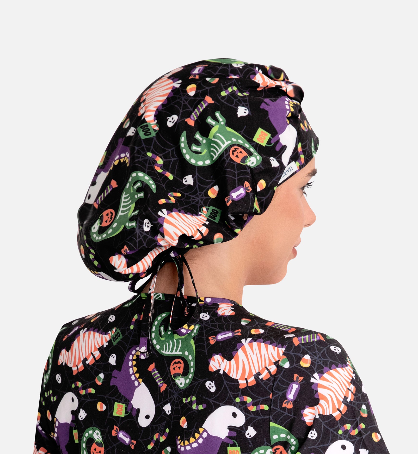 Scrub Cap NC325 Unisex Printed Bouffant Cap Trick-a-saurus