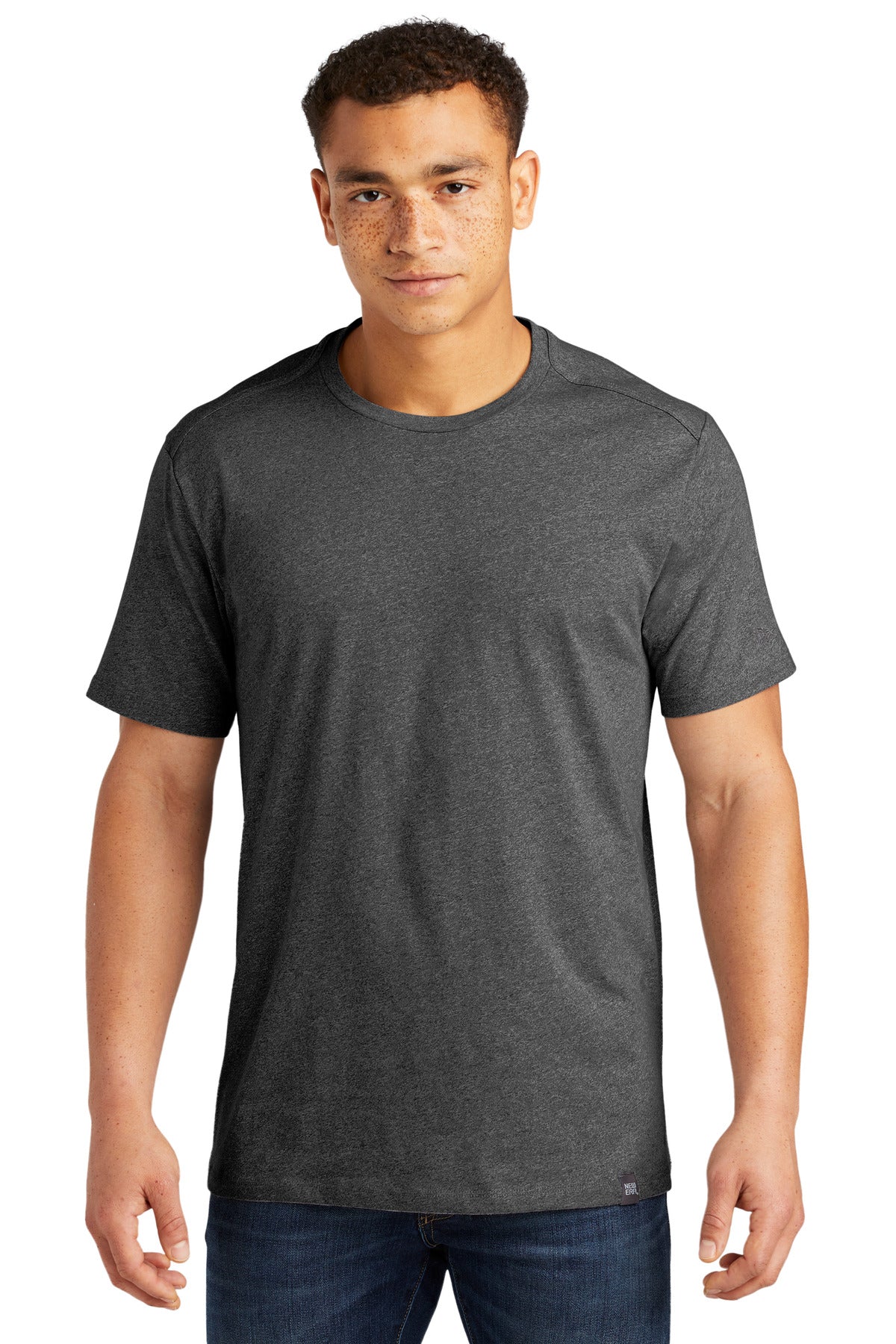 New Era  Heritage Blend Crew Tee. NEA100 Black Heather
