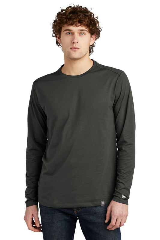 New Era  Heritage Blend Long Sleeve Crew Tee. NEA102 Graphite