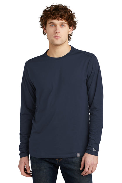 New Era  Heritage Blend Long Sleeve Crew Tee. NEA102 True Navy