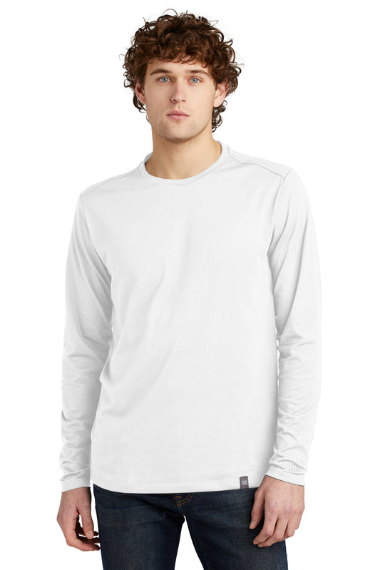 New Era  Heritage Blend Long Sleeve Crew Tee. NEA102 White