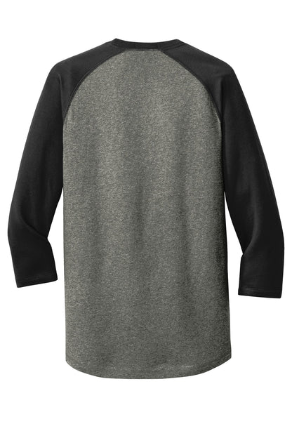 New Era  Heritage Blend 3/4-Sleeve Baseball Raglan Tee. NEA104 Black/ Black Twist