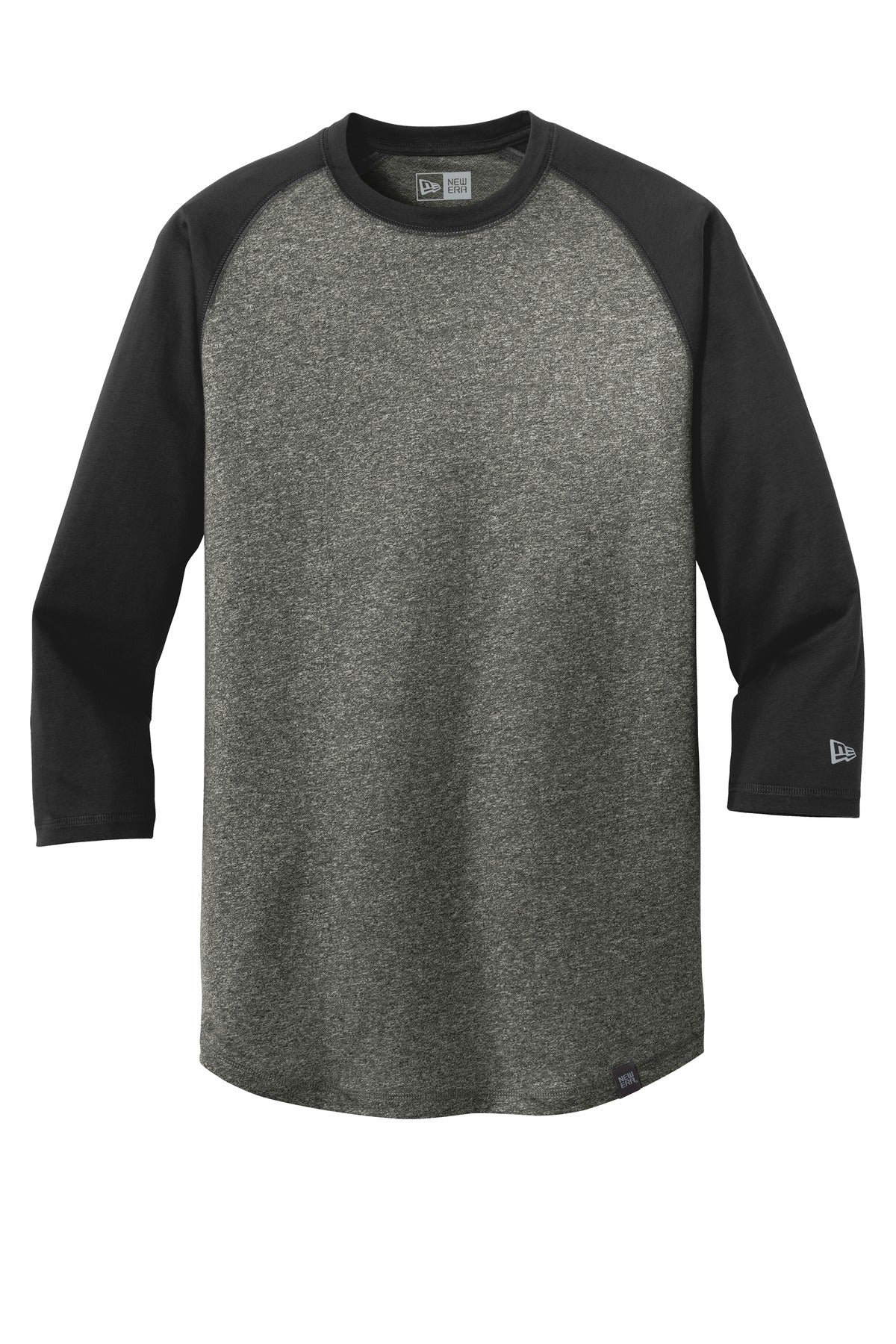 New Era  Heritage Blend 3/4-Sleeve Baseball Raglan Tee. NEA104 Black/ Black Twist
