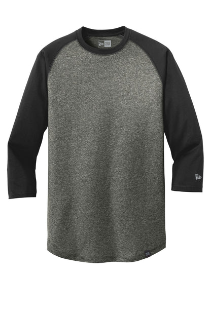 New Era  Heritage Blend 3/4-Sleeve Baseball Raglan Tee. NEA104 Black/ Black Twist