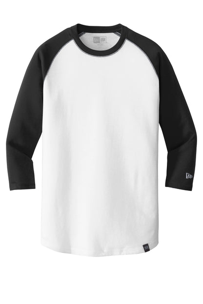 New Era  Heritage Blend 3/4-Sleeve Baseball Raglan Tee. NEA104 Black/ White