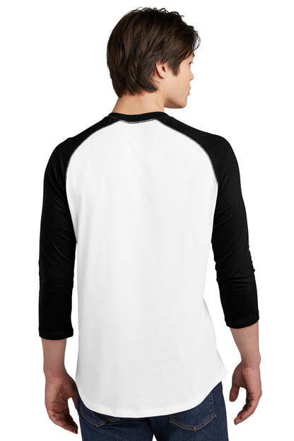 New Era  Heritage Blend 3/4-Sleeve Baseball Raglan Tee. NEA104 Black/ White