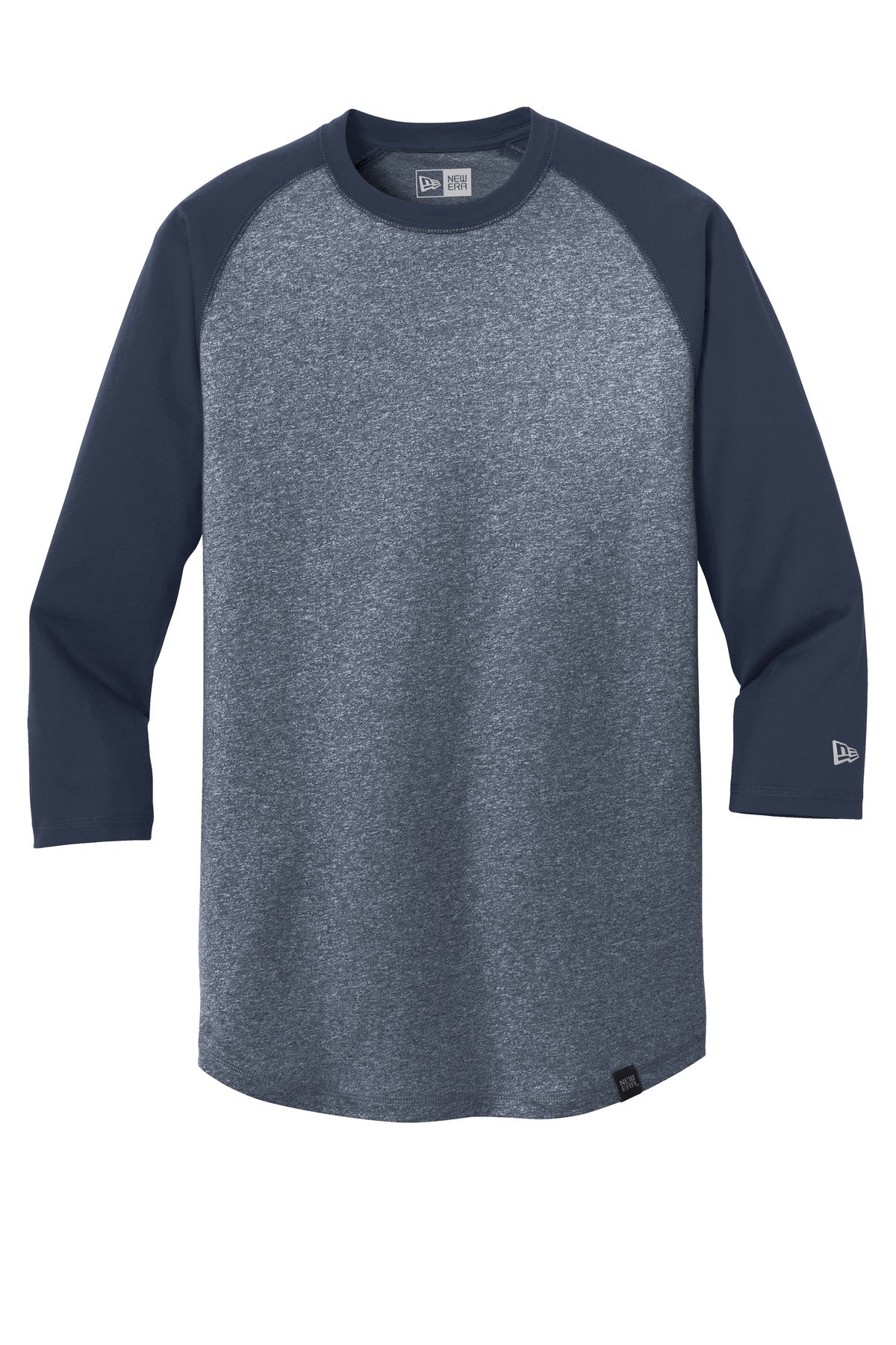 New Era  Heritage Blend 3/4-Sleeve Baseball Raglan Tee. NEA104 True Navy/ True Navy Twist