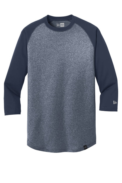 New Era  Heritage Blend 3/4-Sleeve Baseball Raglan Tee. NEA104 True Navy/ True Navy Twist
