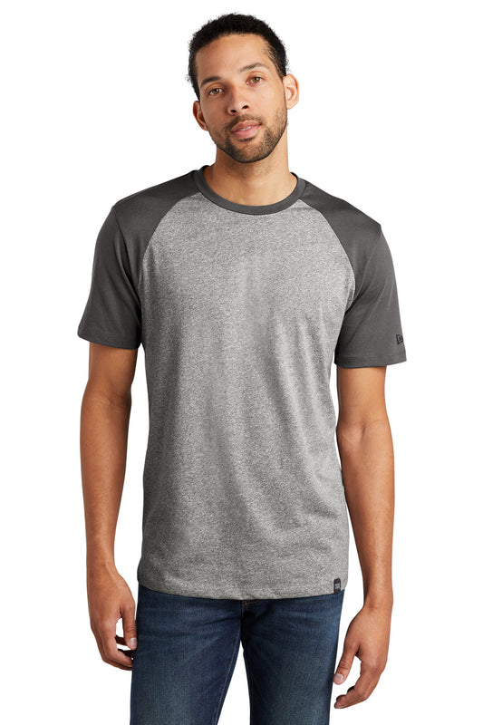 New Era  Heritage Blend Varsity Tee. NEA107 Graphite/ Light Graphite Twist
