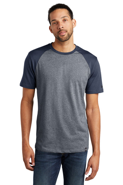 New Era  Heritage Blend Varsity Tee. NEA107 True Navy/ True Navy Twist