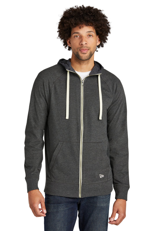 New Era  Sueded Cotton Blend Full-Zip Hoodie. NEA122 Black Heather
