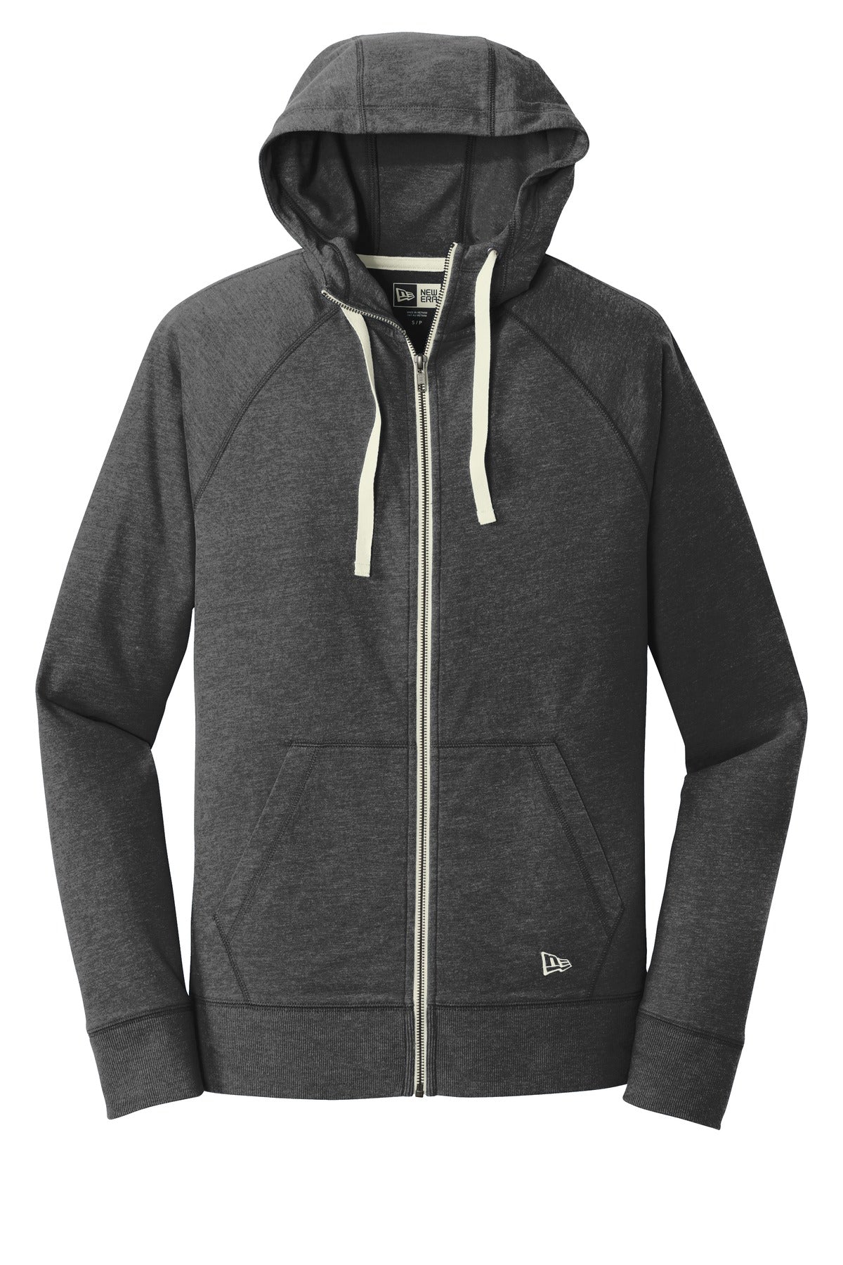 New Era  Sueded Cotton Blend Full-Zip Hoodie. NEA122 Black Heather