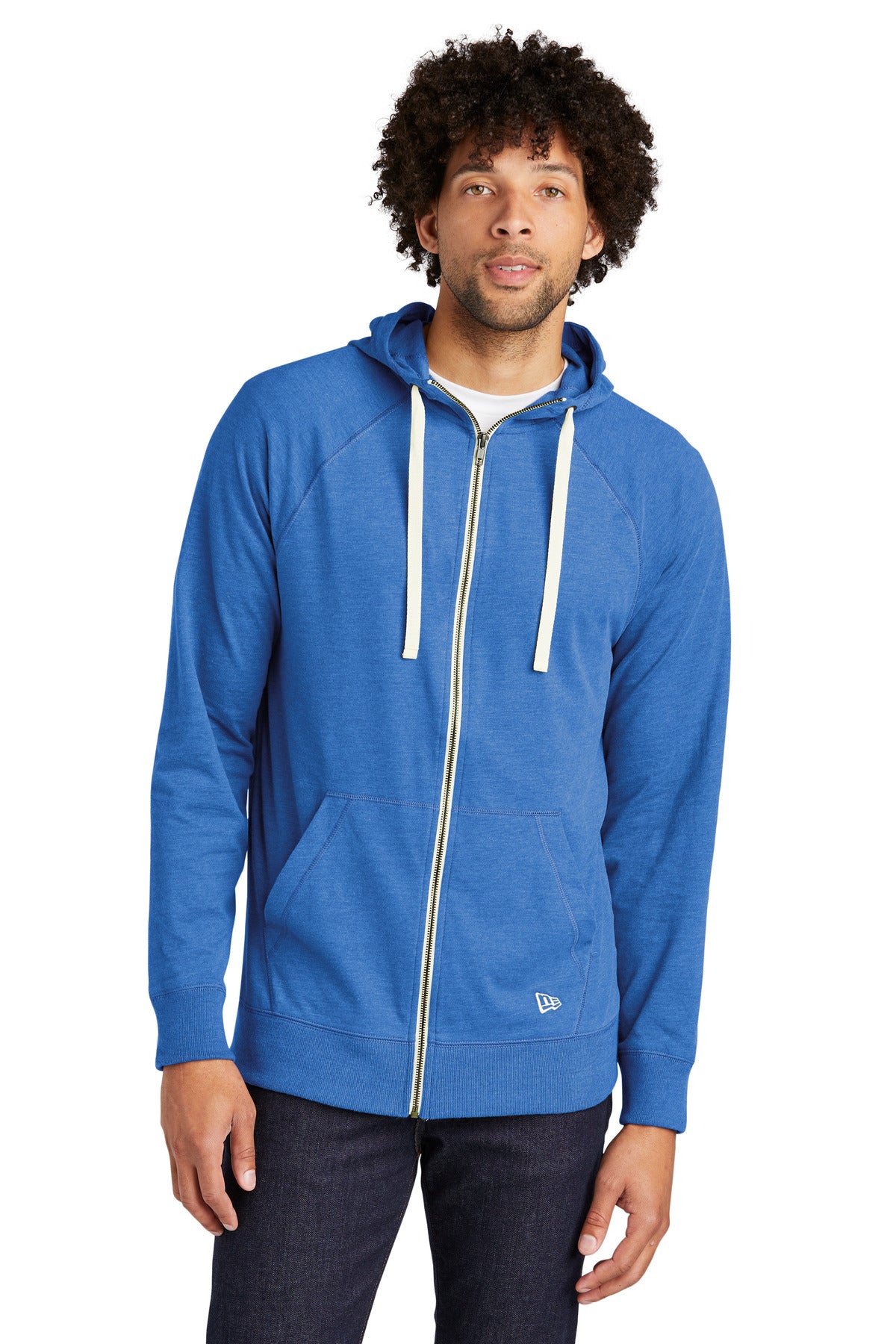 New Era  Sueded Cotton Blend Full-Zip Hoodie. NEA122 Royal Heather