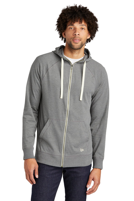 New Era  Sueded Cotton Blend Full-Zip Hoodie. NEA122 Shadow Grey Heather