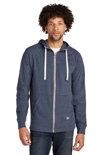 New Era  Sueded Cotton Blend Full-Zip Hoodie. NEA122 True Navy Heather