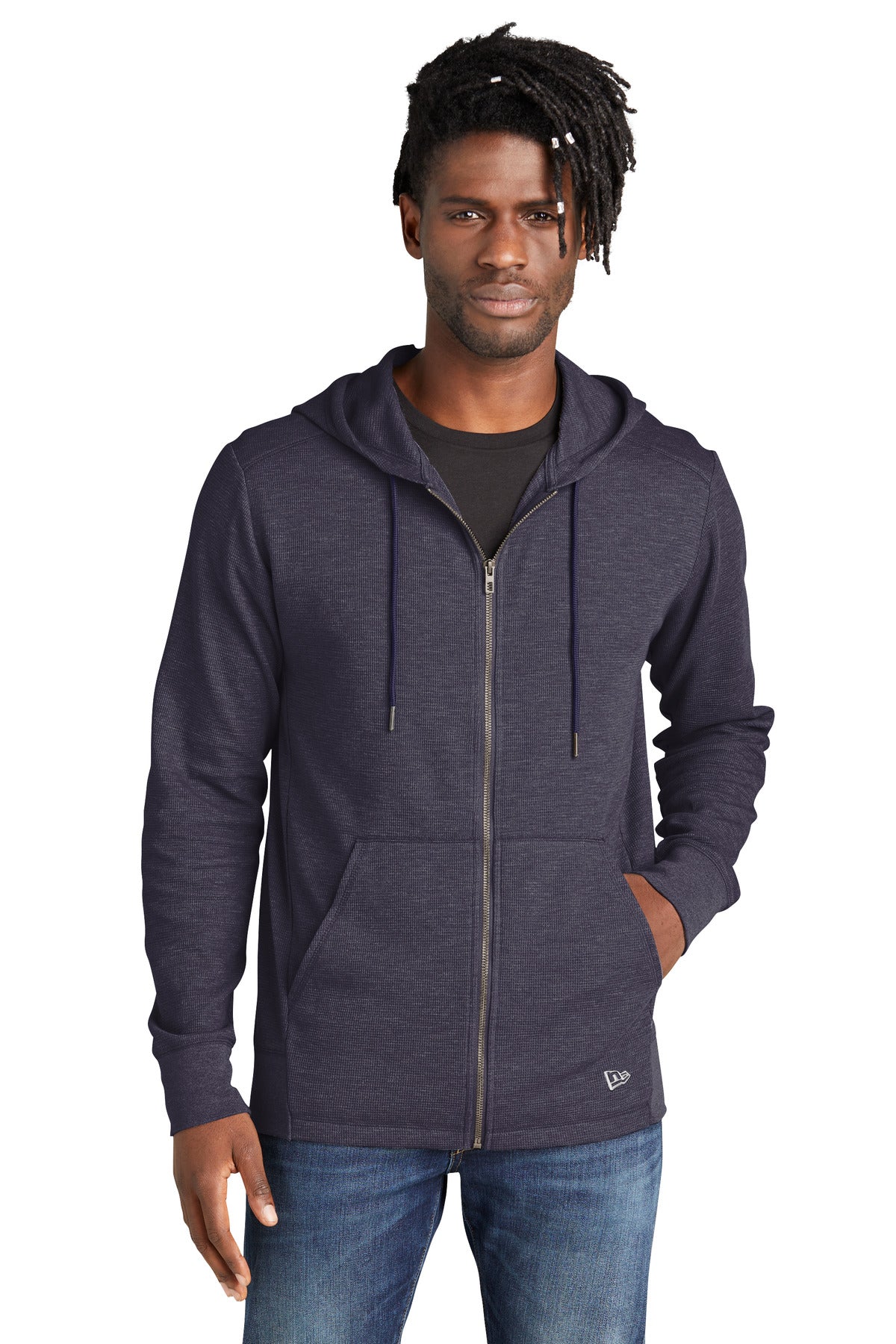 New Era Thermal Full-Zip Hoodie NEA141 True Navy Heather