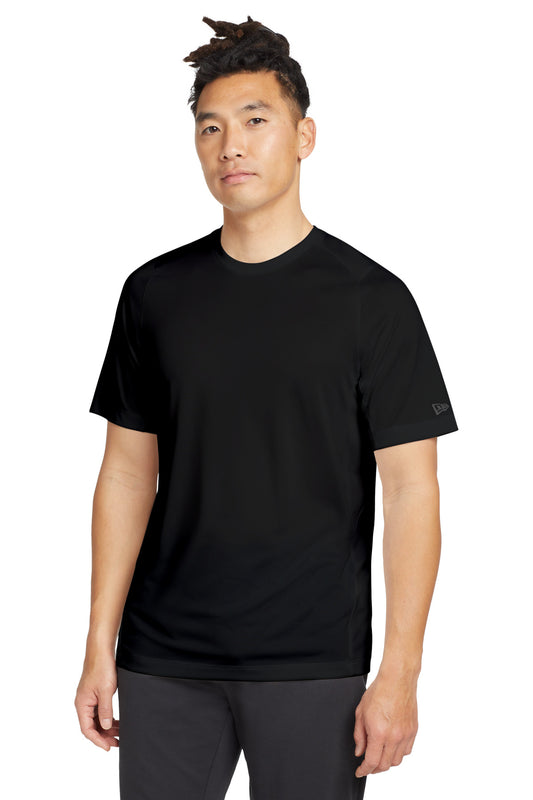 New Era  Series Performance Crew Tee. NEA200 Black Solid