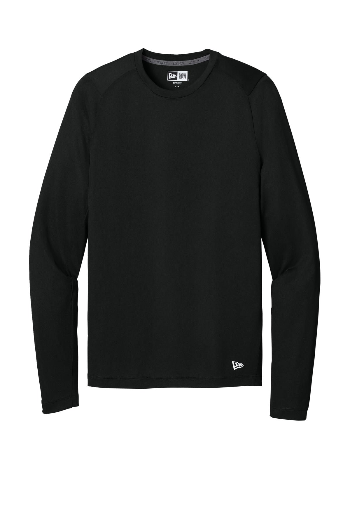 New Era  Series Performance Long Sleeve Crew Tee. NEA201 Black Solid