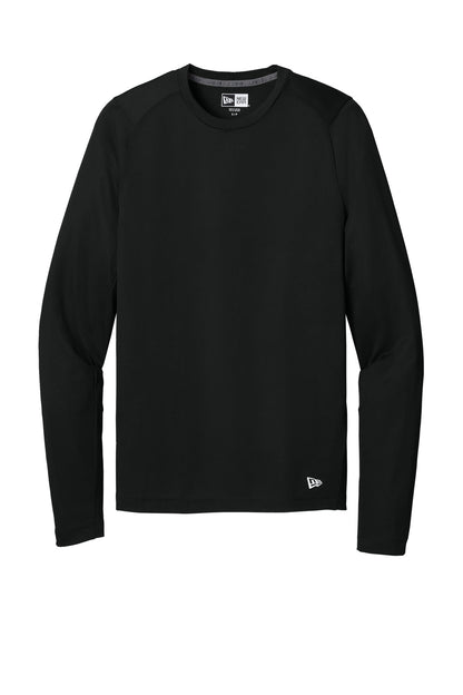 New Era  Series Performance Long Sleeve Crew Tee. NEA201 Black Solid