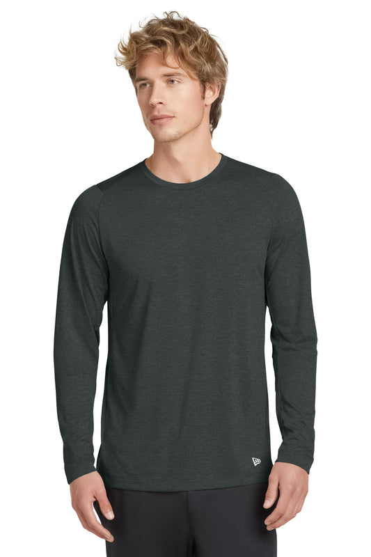 New Era  Series Performance Long Sleeve Crew Tee. NEA201 Graphite