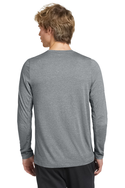 New Era  Series Performance Long Sleeve Crew Tee. NEA201 Rainstorm Grey