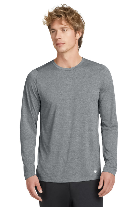 New Era  Series Performance Long Sleeve Crew Tee. NEA201 Rainstorm Grey