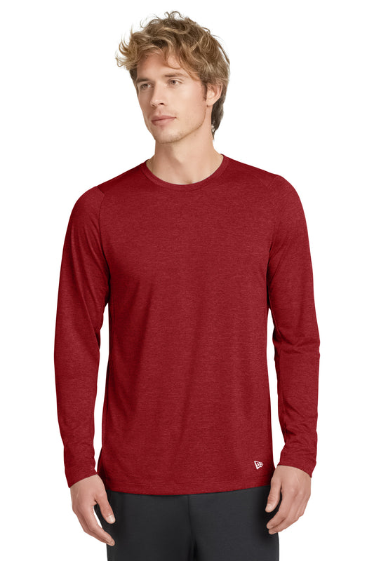 New Era  Series Performance Long Sleeve Crew Tee. NEA201 Scarlet