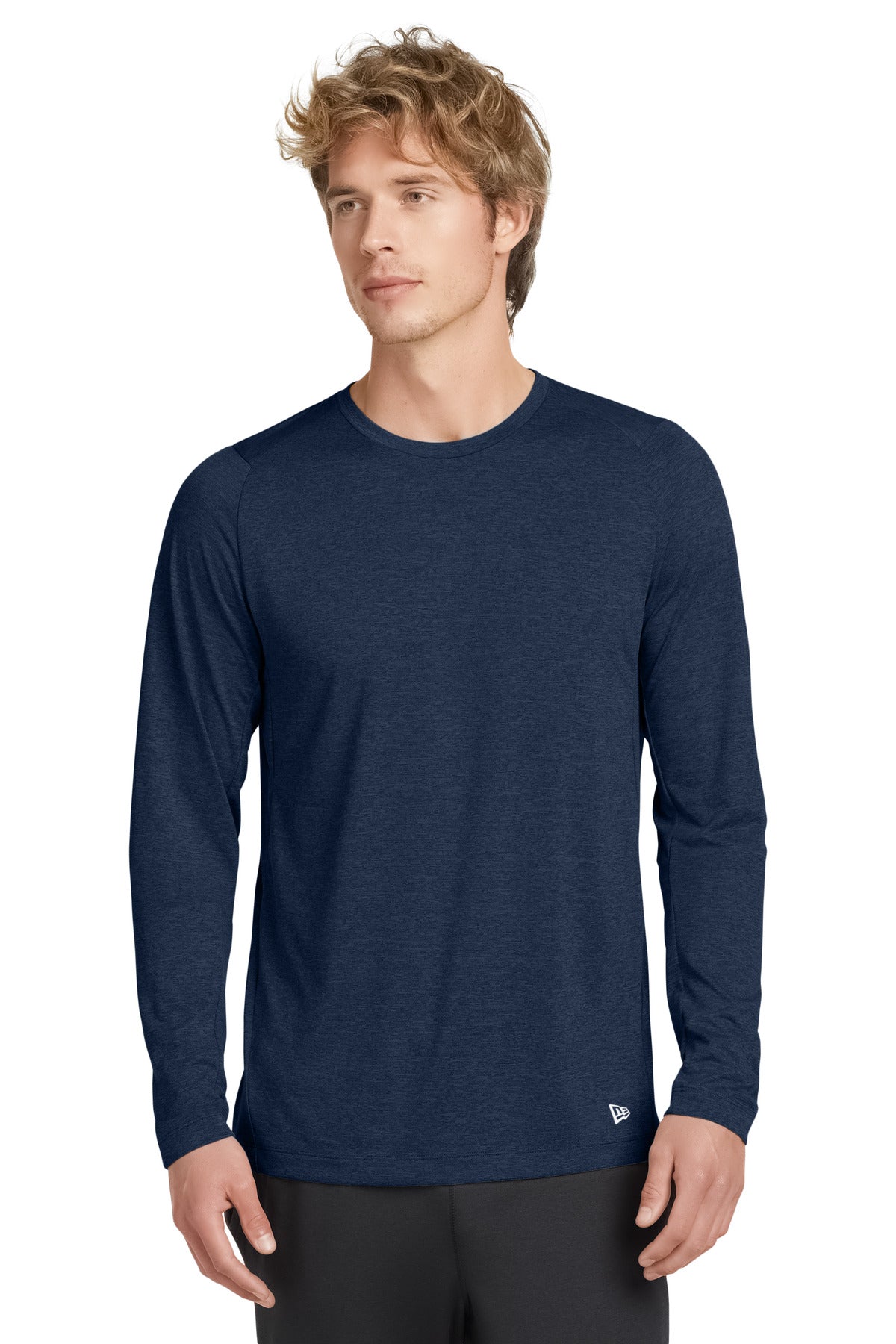 New Era  Series Performance Long Sleeve Crew Tee. NEA201 True Navy