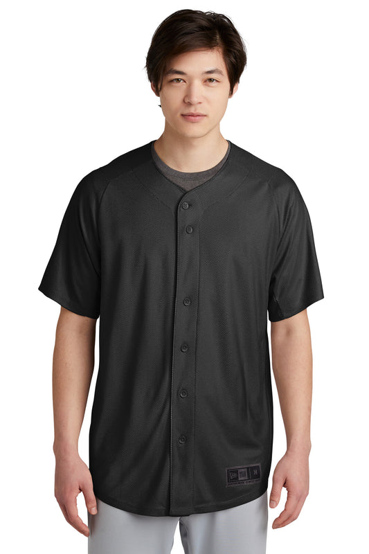 New Era  Diamond Era Full-Button Jersey. NEA220 Black