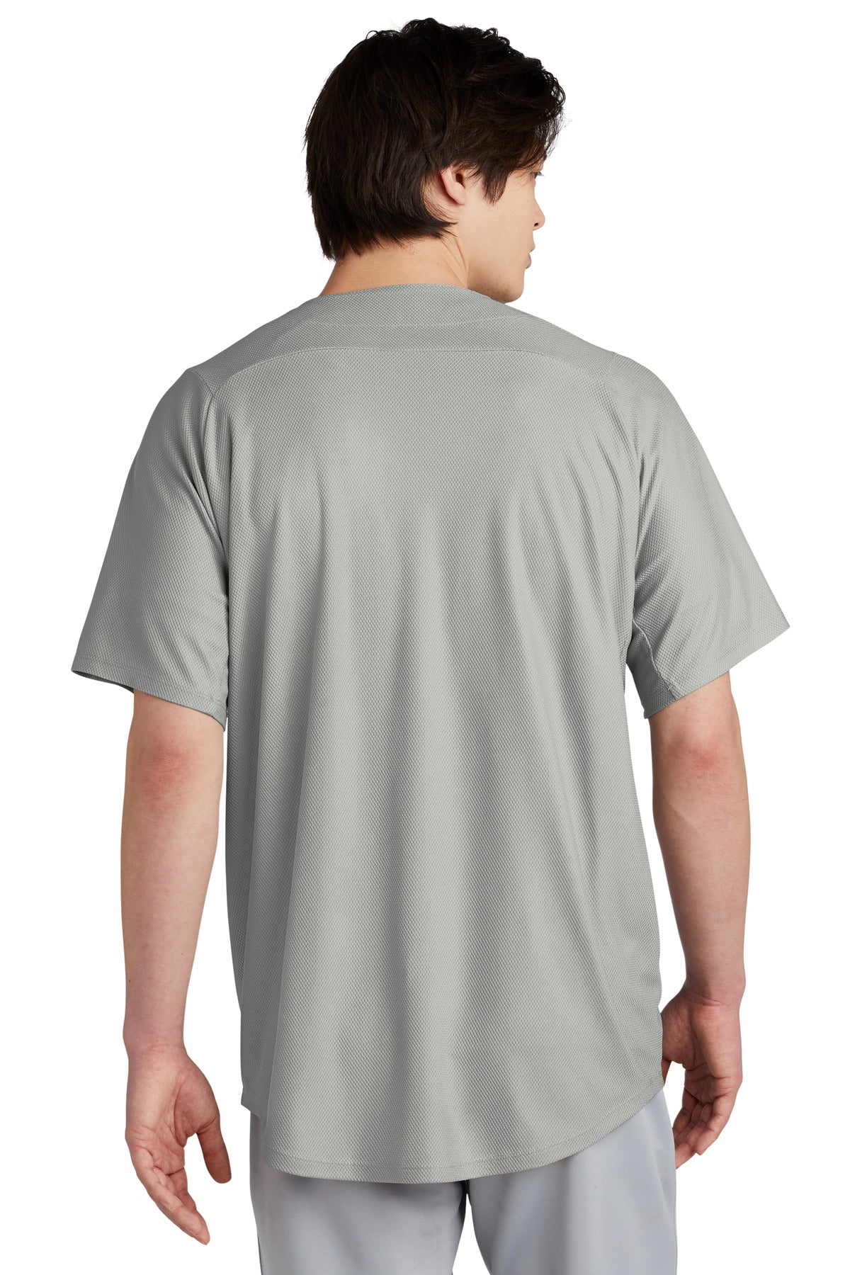 New Era  Diamond Era Full-Button Jersey. NEA220 Grey
