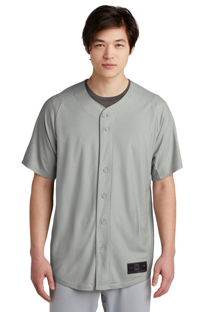 New Era  Diamond Era Full-Button Jersey. NEA220 Grey
