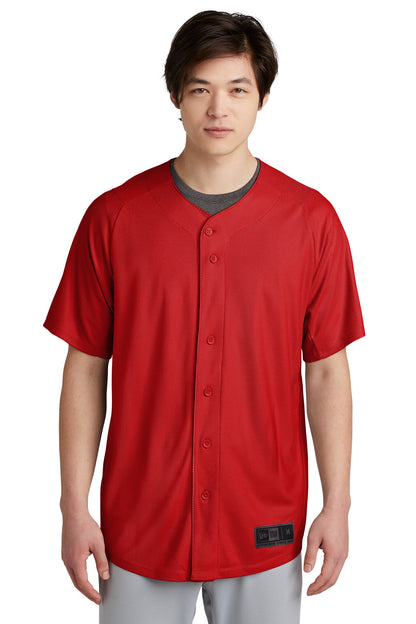 New Era  Diamond Era Full-Button Jersey. NEA220 Scarlet