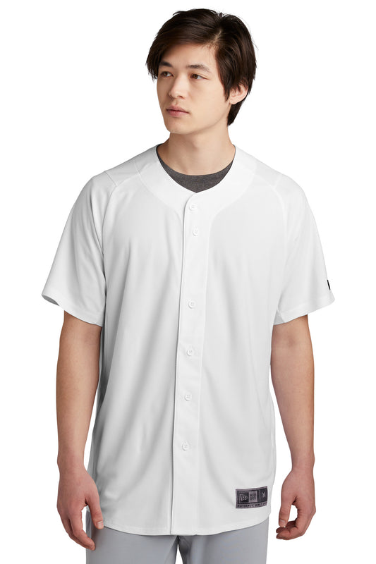 New Era  Diamond Era Full-Button Jersey. NEA220 White