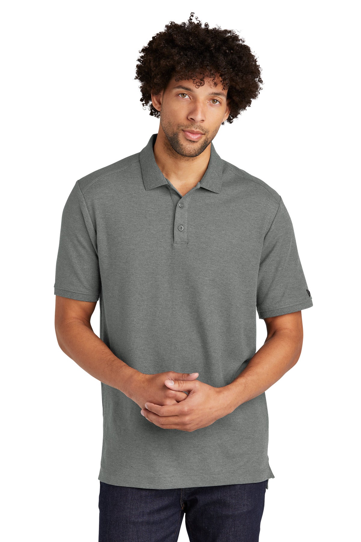 New Era  Venue Home Plate Polo. NEA300 Graphite Heather