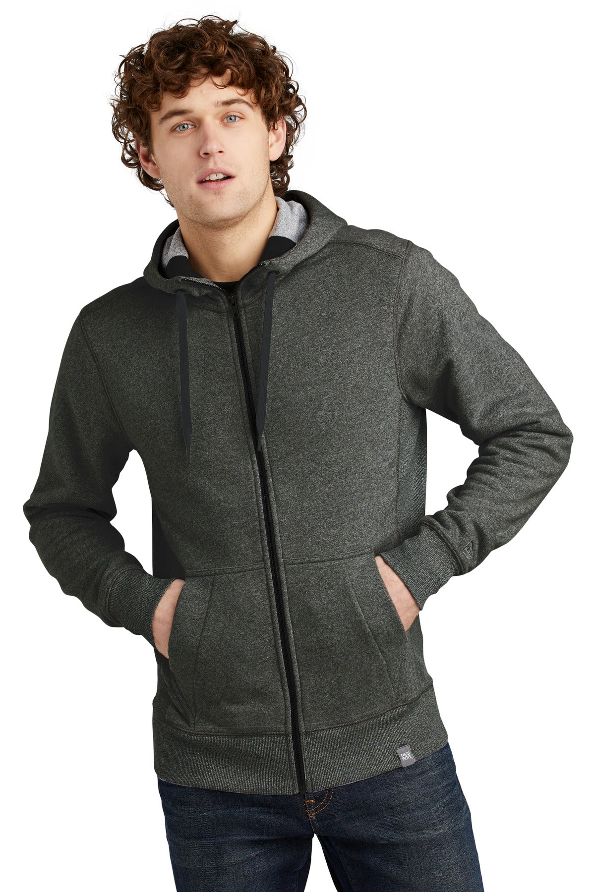 New Era  French Terry Full-Zip Hoodie. NEA502 Black Twist