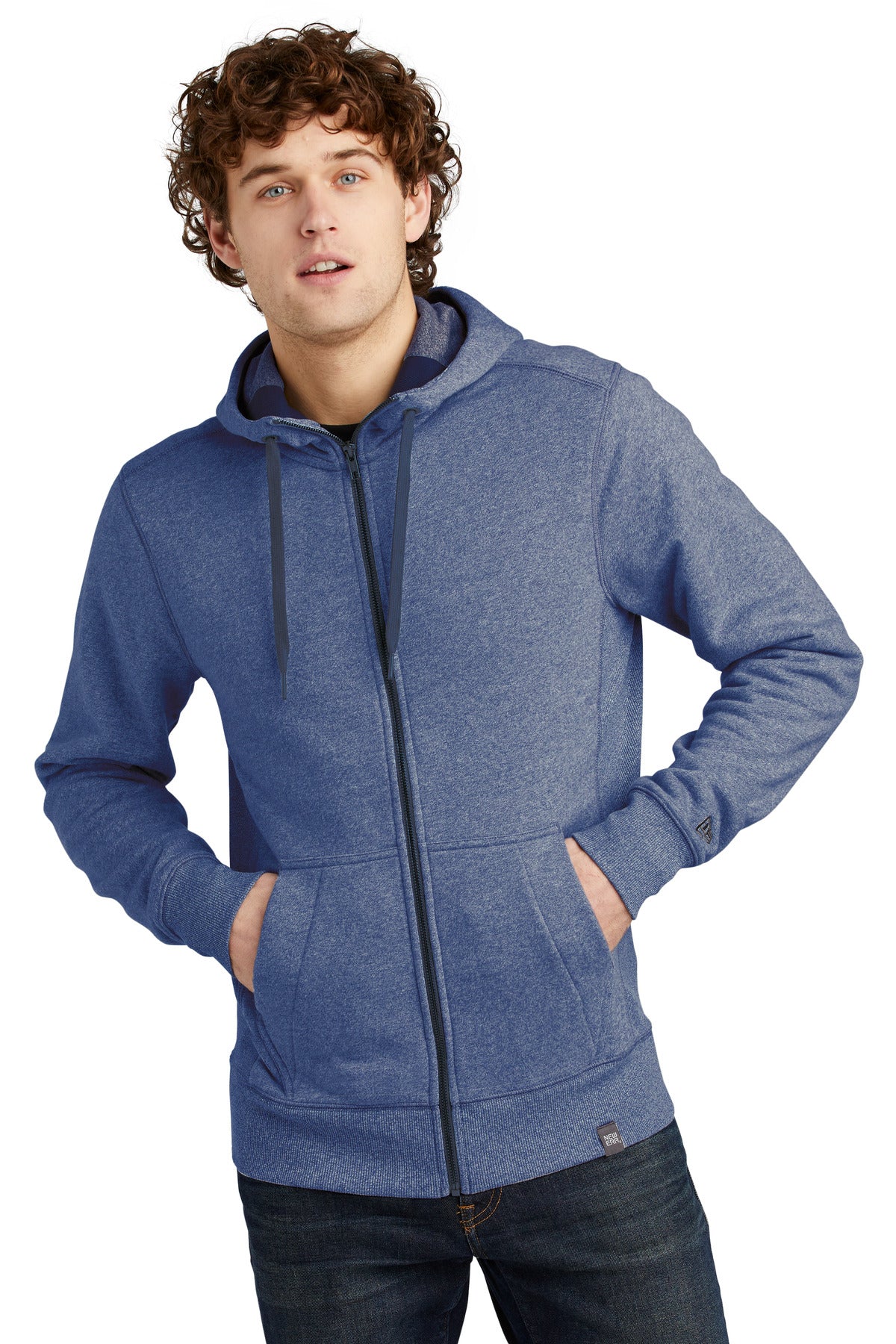 New Era  French Terry Full-Zip Hoodie. NEA502 Dark Royal Twist