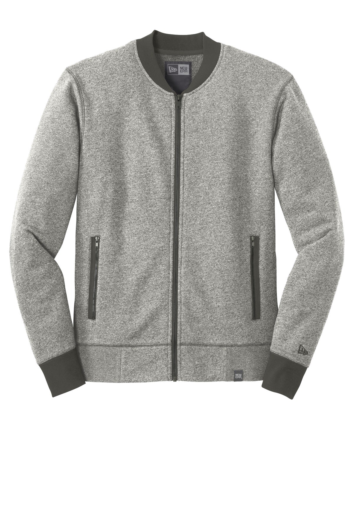 New Era  French Terry Baseball Full-Zip. NEA503 Light Graphite Twist/ Graphite