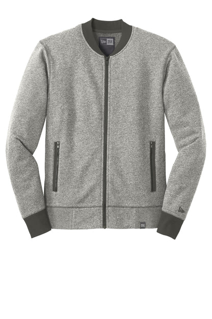 New Era  French Terry Baseball Full-Zip. NEA503 Light Graphite Twist/ Graphite