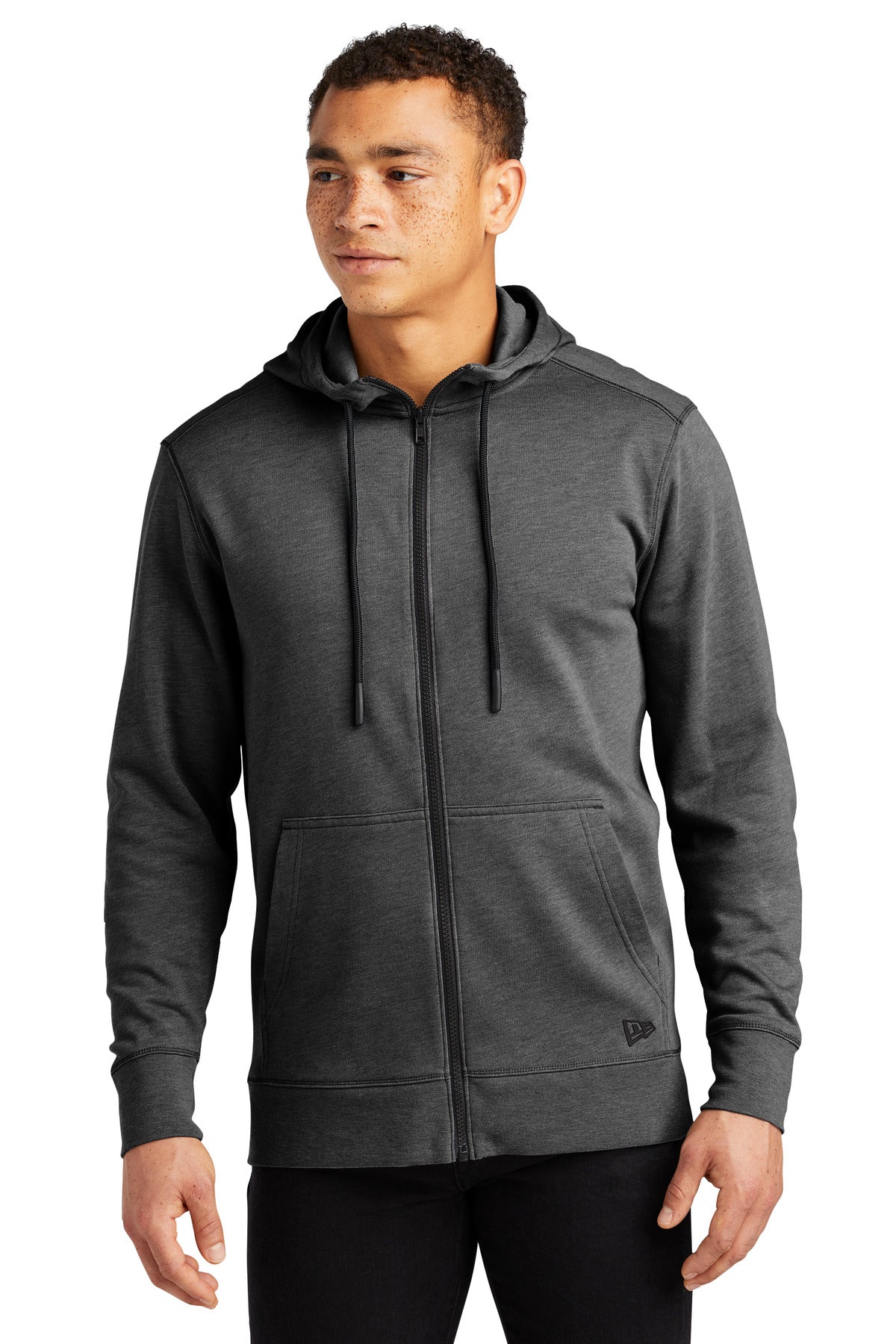 New Era  Tri-Blend Fleece Full-Zip HoodieNEA511 Black Heather