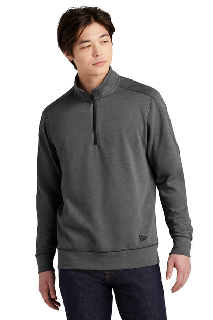 New Era  Tri-Blend Fleece 1/4-Zip Pullover. NEA512 Black Heather