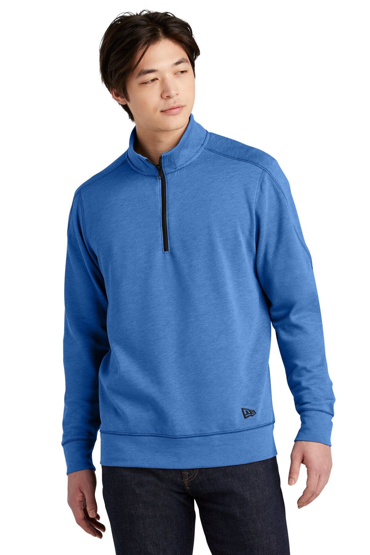 New Era  Tri-Blend Fleece 1/4-Zip Pullover. NEA512 Royal Heather