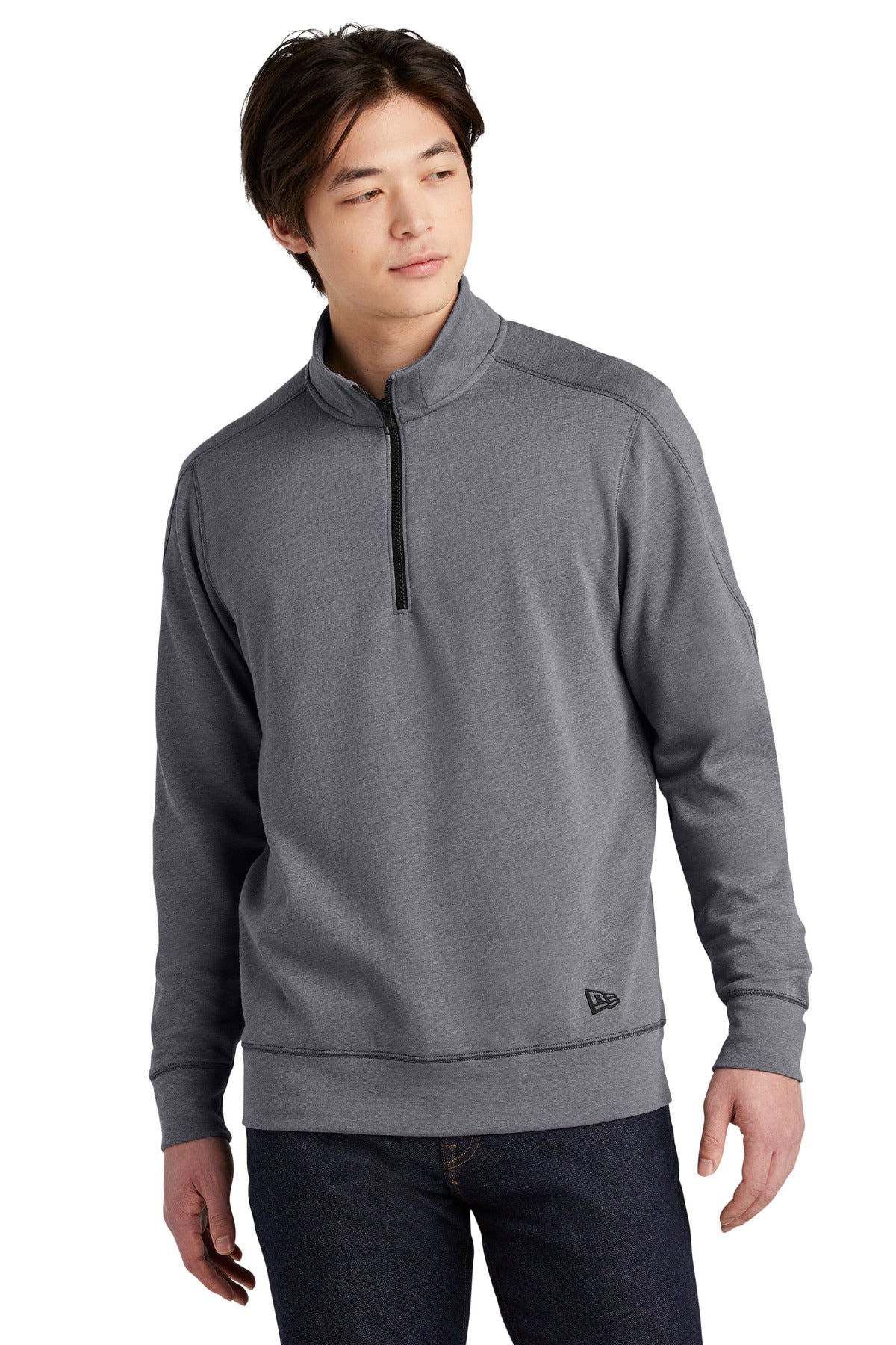 New Era  Tri-Blend Fleece 1/4-Zip Pullover. NEA512 Shadow Grey Heather