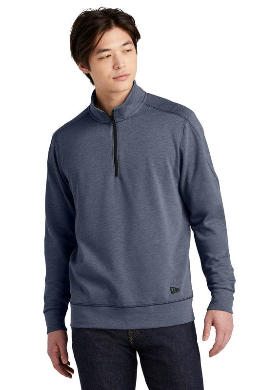 New Era  Tri-Blend Fleece 1/4-Zip Pullover. NEA512 True Navy Heather