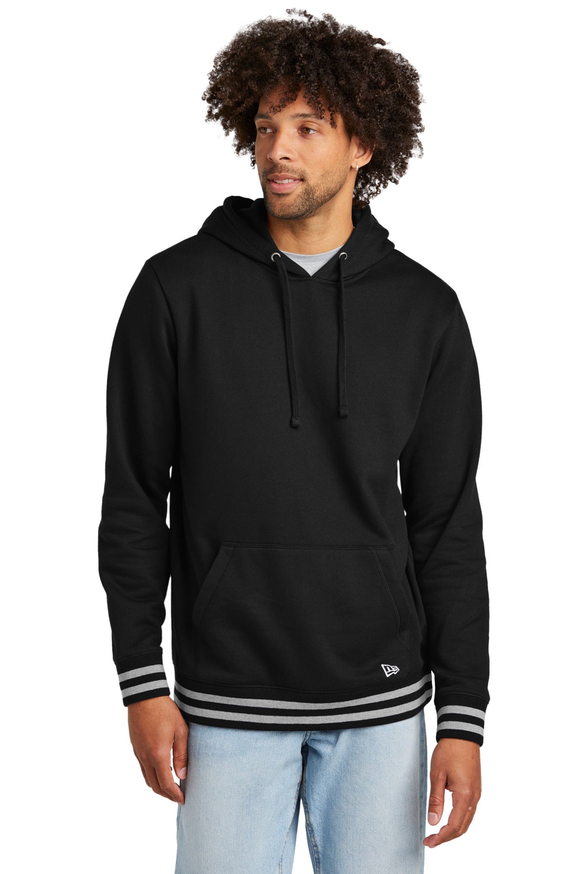 New Era Comeback Fleece Pullover Hoodie NEA550 Black/ Athletic Heather