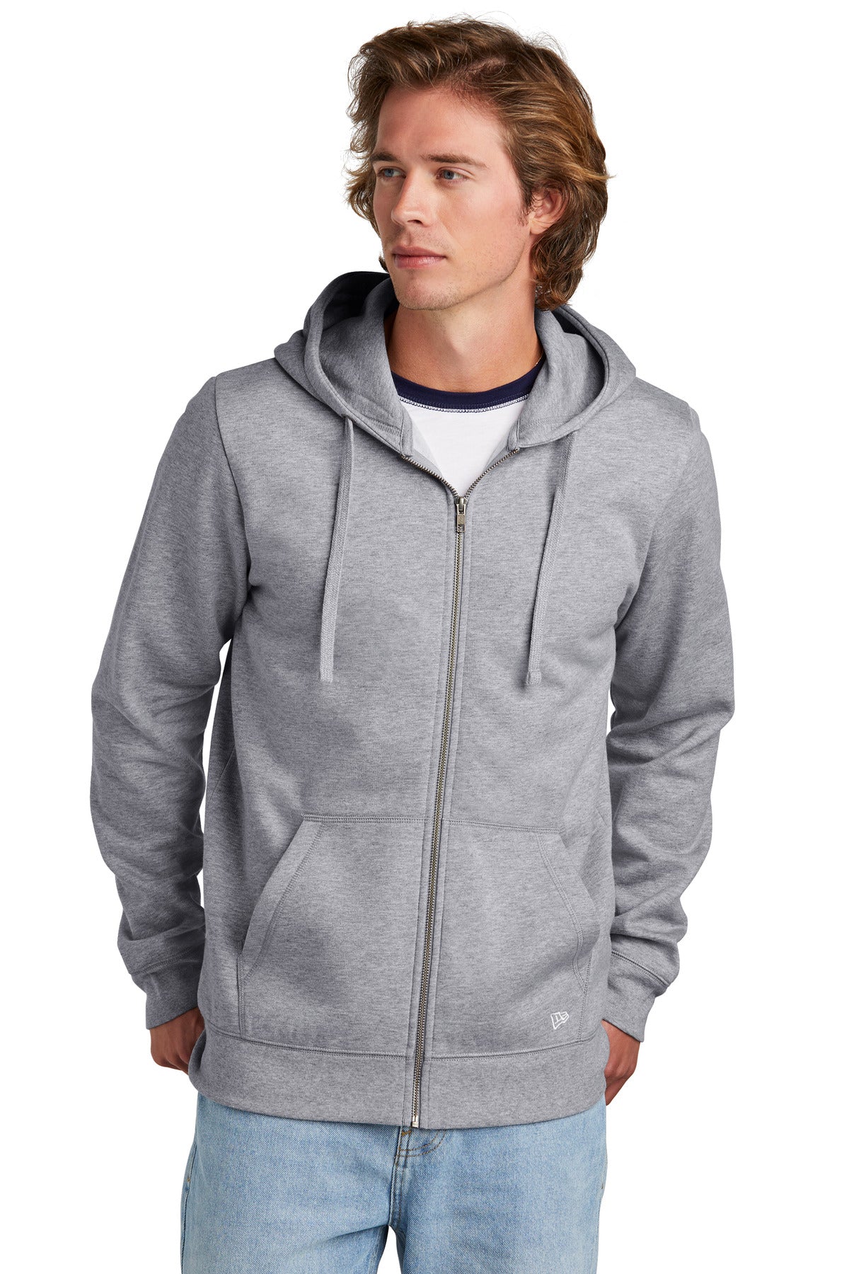 New Era Comeback Fleece Full-Zip Hoodie NEA551 Athletic Heather