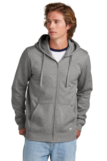 New Era Comeback Fleece Full-Zip Hoodie NEA551 Dark Heather Grey