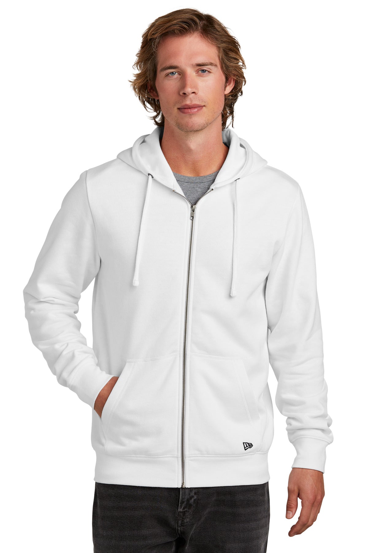 New Era Comeback Fleece Full-Zip Hoodie NEA551 White